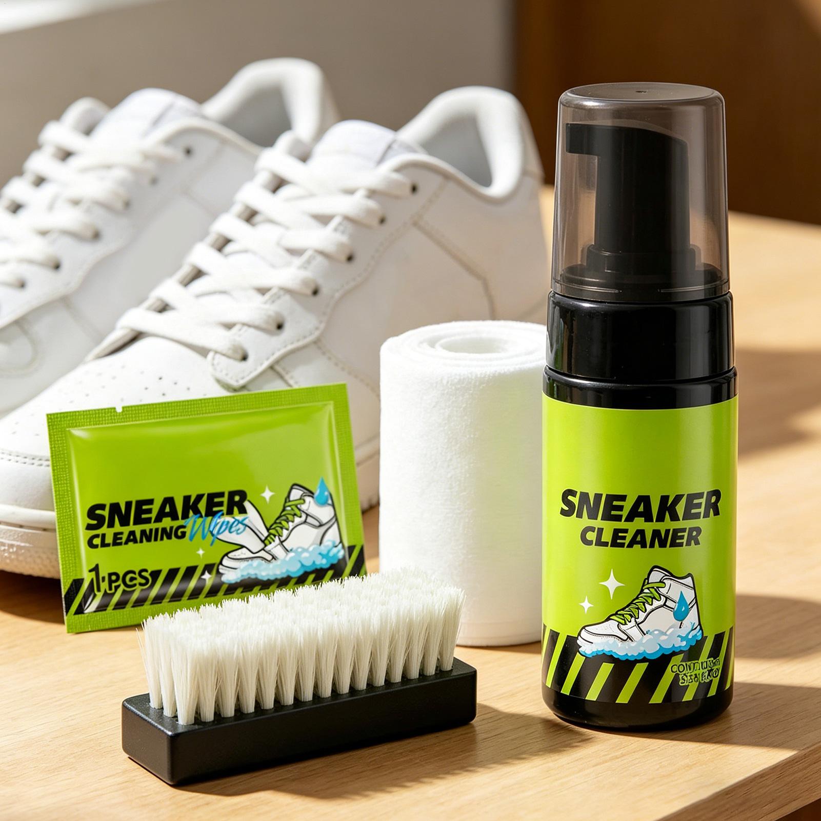 Sneaker Care Foam - スニーカークリーナー 4個 100ml フォーム ノーウォッシュケアリムーバー ホワイトシューズ磨き