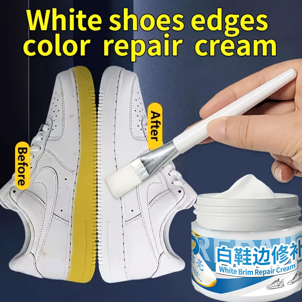 White Sneaker Care Kit - 新しい白い靴のエッジ修復剤 50 グラムプロフェッショナル靴修理クリームスニーカーブーツ革用シンプルな操作簡単に適用色修正