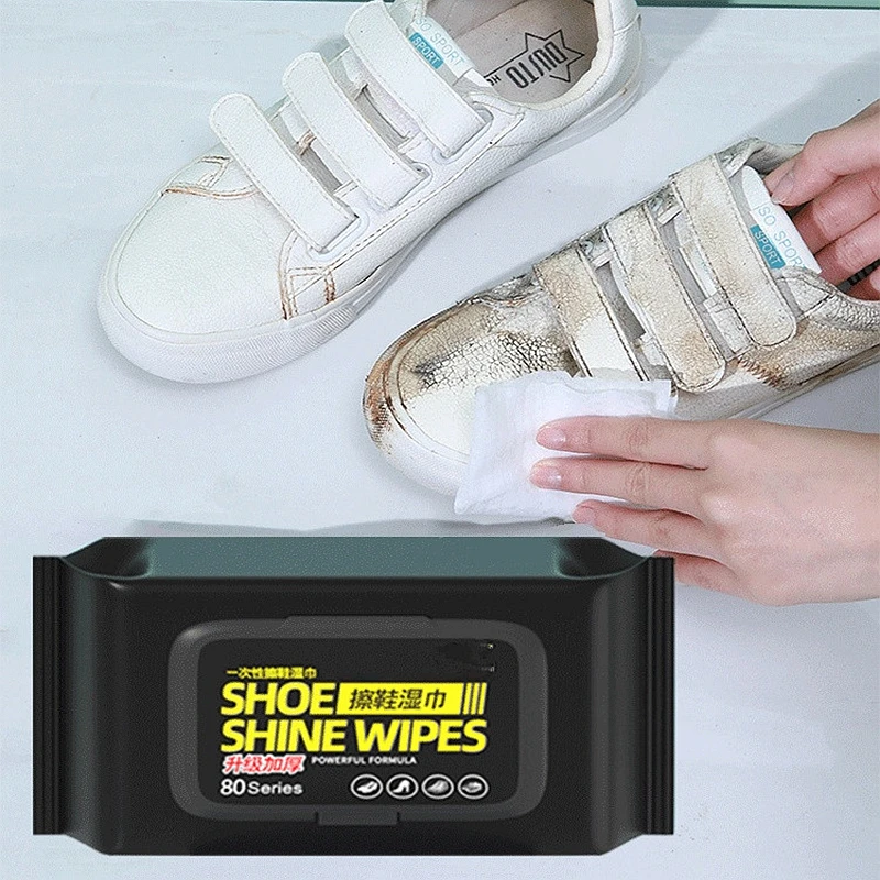 White Sneaker Care Kit - ポータブル屋外靴クリーナーワイプ - 白い靴スニーカークリーニングキット用の強力な使い捨てスニーカークリーニングクロス