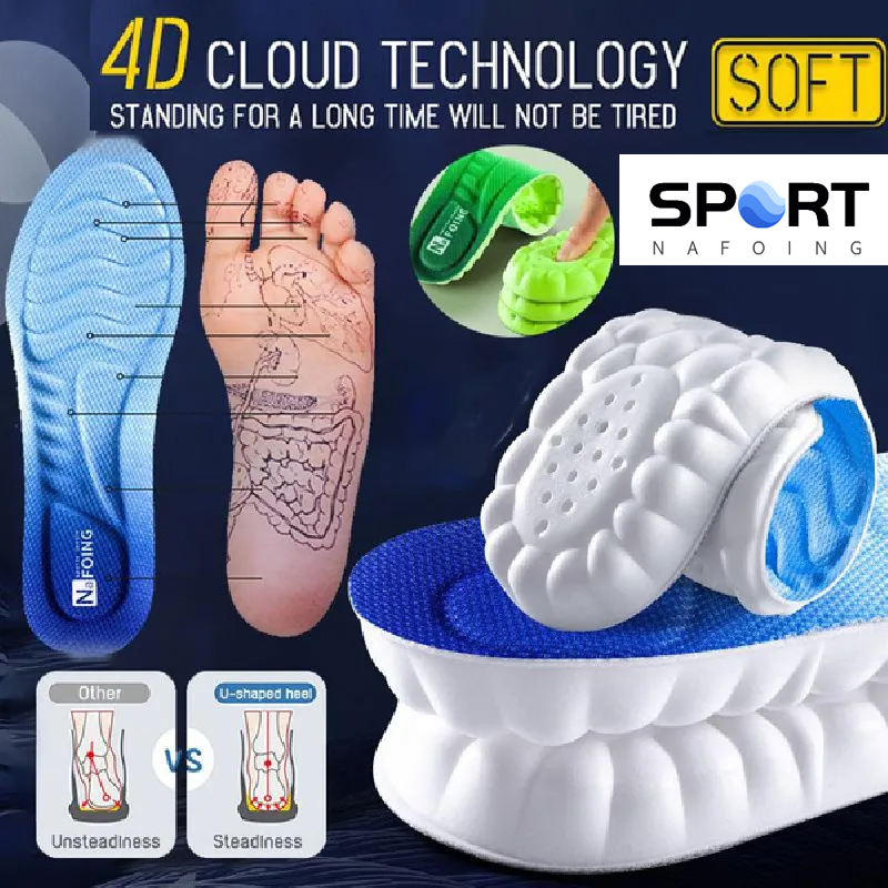 The Sneaker Care - 4Dクラウドテクノロジー搭載スポーツインソール、靴用EVAソール、柔らかく通気性のある衝撃吸収クッション、ランニング整形外科ケアインソール