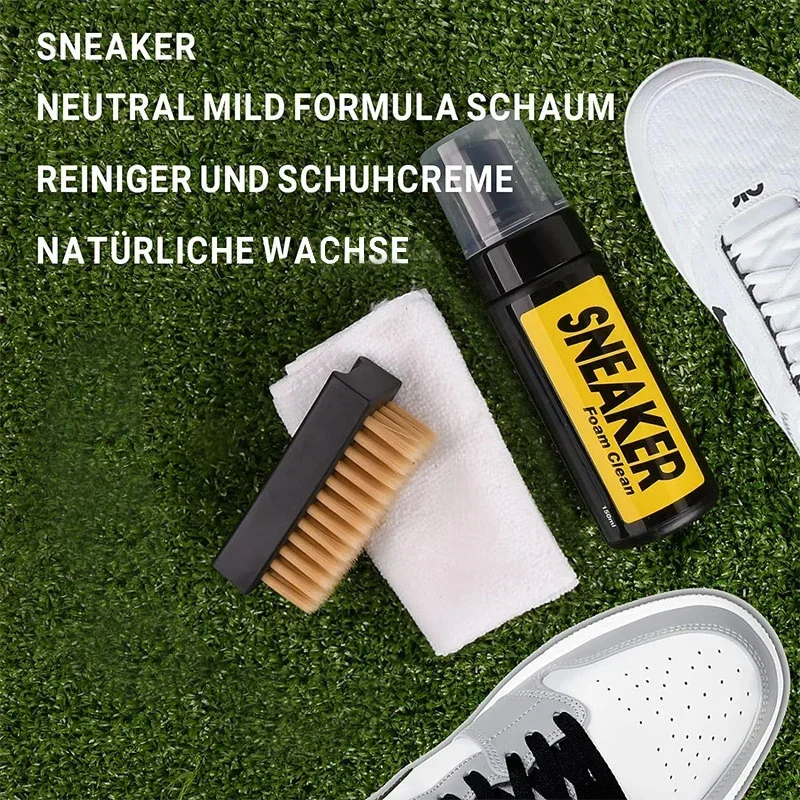 White Sneaker Care Kit - スニーカー靴クリーニングキットセット スポーツシューズクリーニング ドライクリーニングスプレーセット 小型ホワイトシューズ 靴クリーニングセット 靴クリーナーキット