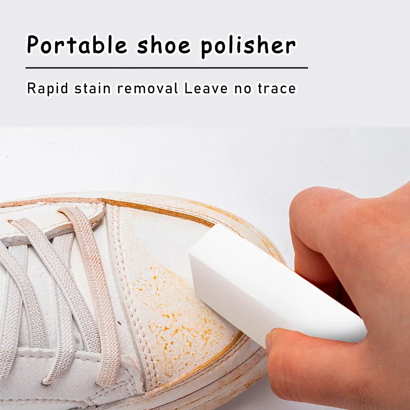 White Sneaker Care Kit - ポータブル靴磨き器 光沢のある白い靴のスケール除去 簡単に使用できるスニーカーの除染消しゴム